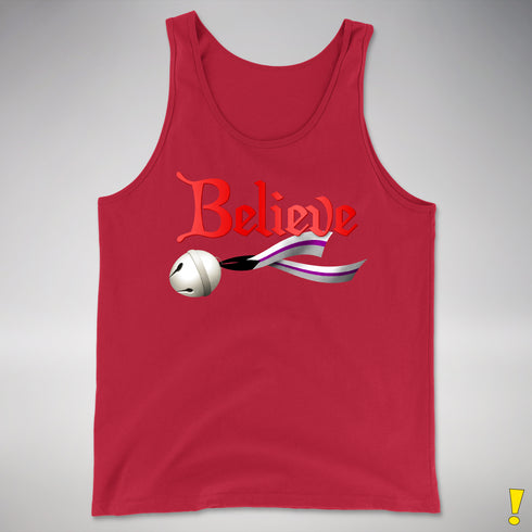 Believe Demisexual Pride Jingle Bell Premium Tank Top - Red